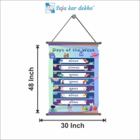 saja kar dekho DAY OF THE WEEK (અઠવાડીયું) Wall Handing Poster For Kids | DAYS With Picture High Quality Weather Resistant HD Wall Poster | 30 x 48 inch | - 30 x 48 inch