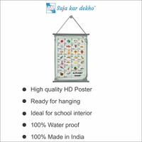 saja kar dekho ALPHABET  Wall Handing Poster For Kids | ALPHABET With Picture High Quality Weather Resistant HD Wall Poster | 30 x 48 inch | - 30 x 48 inch