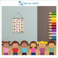 saja kar dekho ABCD Wall Handing Poster For Kids | ABCD With Picture High Quality Weather Resistant HD Wall Poster | 30 x 48 inch | - 30 x 48 inch