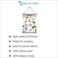 saja kar dekho DOMESTIC ANIMALS Wall Handing Poster For Kids | DOMESTIC ANIMALSE With Picture High Quality Weather Resistant HD Wall Poster | 30 x 48 inch | - 30 x 48 inch