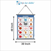 saja kar dekho SHAPES Wall Handing Poster For Kids | SHAPES With Picture High Quality Weather Resistant HD Wall Poster | 30 x 48 inch | - 30 x 48 inch
