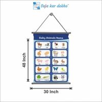 saja kar dekho MOTHER AND BABY ANIMALS Wall Handing Poster For Kids | MOTHER AND BABY ANIMALS With Picture High Quality Weather Resistant HD Wall Poster | 30 x 48 inch | - 30 x 48 inch
