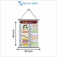 saja kar dekho NUMBERS 1 TO 20 Wall Handing Poster For Kids | NUMBERS With Picture High Quality Weather Resistant HD Wall Poster | 30 x 48 inch | - 30 x 48 inch