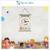 saja kar dekho TELLING TIME Wall Handing Poster For Kids | TELLING TIME With Picture High Quality Weather Resistant HD Wall Poster | 30 x 48 inch | - 30 x 48 inch