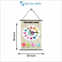 saja kar dekho TELLING TIME Wall Handing Poster For Kids | TELLING TIME With Picture High Quality Weather Resistant HD Wall Poster | 30 x 48 inch | - 30 x 48 inch