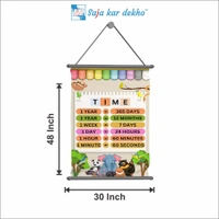 saja kar dekho TIME Wall Handing Poster For Kids | TIME With Picture High Quality Weather Resistant HD Wall Poster | 30 x 48 inch | - 30 x 48 inch
