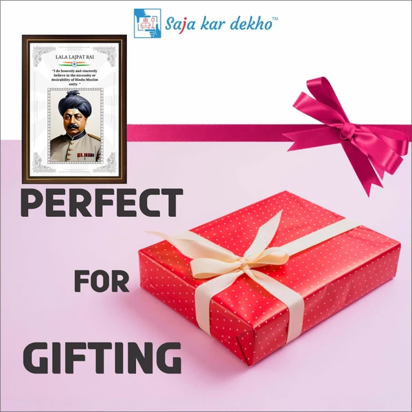 SAJA KAR DEKHO Lala Lajpat Rai Motivational Thought High Quality Weather Resistant HD Wall Frame | 18 x 12 inch |  - 18 X 12 inch