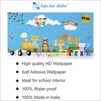Saja kar dekho Wall Handing Wallpaper For Pre School | Picture High Quality Weather Resistant HD Wall Paper | 5 x 10 ft | - 5 x 10 ft