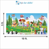 Saja kar dekho Wall Handing Wallpaper For Pre School | Picture High Quality Weather Resistant HD Wall Paper | 5 x 10 ft | - 5 x 10 ft
