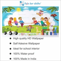 Saja kar dekho Wall Handing Wallpaper For Pre School | Picture High Quality Weather Resistant HD Wall Paper | 5 x 10 ft | - 5 x 10 ft