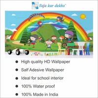 Saja kar dekho Wall Handing Wallpaper For Pre School | Picture High Quality Weather Resistant HD Wall Paper | 5 x 10 ft | - 5 x 10 ft