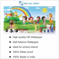Saja kar dekho Wall Handing Wallpaper For Pre School | Picture High Quality Weather Resistant HD Wall Paper | 5 x 10 ft | - 5 x 10 ft
