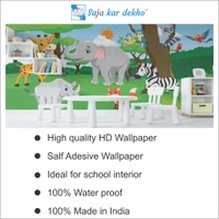 Saja kar dekho Wall Handing Wallpaper For Pre School | Picture High Quality Weather Resistant HD Wall Paper | 5 x 10 ft | - 5 x 10 ft