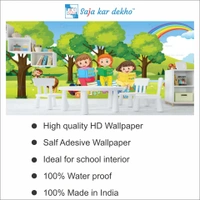 Saja kar dekho Wall Handing Wallpaper For Pre School | Picture High Quality Weather Resistant HD Wall Paper | 5 x 10 ft | - 5 x 10 ft