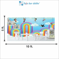 Saja kar dekho Wall Handing Wallpaper For Pre School | Picture High Quality Weather Resistant HD Wall Paper | 5 x 10 ft | - 5 x 10 ft