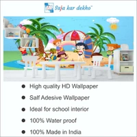 Saja kar dekho Wall Handing Wallpaper For Pre School | Picture High Quality Weather Resistant HD Wall Paper | 5 x 10 ft | - 5 x 10 ft
