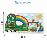 Saja kar dekho Wall Handing Wallpaper For Pre School | Picture High Quality Weather Resistant HD Wall Paper | 5 x 10 ft | - 5 x 10 ft