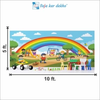 Saja kar dekho Wall Handing Wallpaper For Pre School | Picture High Quality Weather Resistant HD Wall Paper | 5 x 10 ft | - 5 x 10 ft