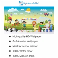 Saja kar dekho Wall Handing Wallpaper For Pre School | Picture High Quality Weather Resistant HD Wall Paper | 5 x 10 ft | - 5 x 10 ft
