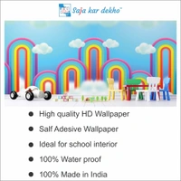 Saja kar dekho Wall Handing Wallpaper For Pre School | Picture High Quality Weather Resistant HD Wall Paper | 5 x 10 ft | - 5 x 10 ft