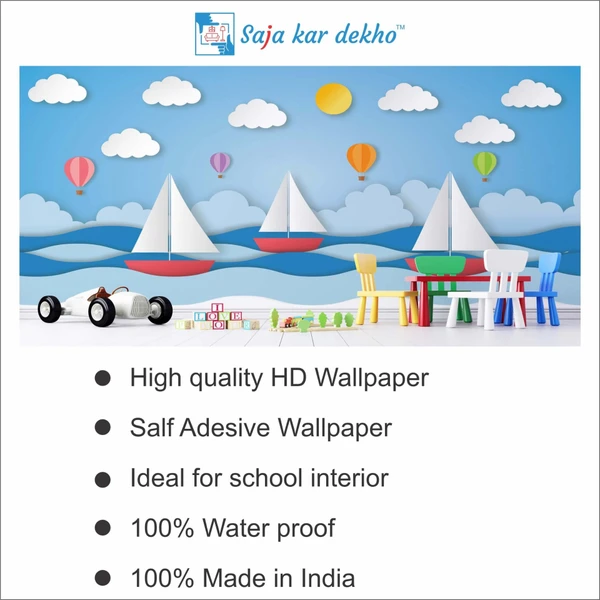 Saja kar dekho Wall Handing Wallpaper For Pre School | Picture High Quality Weather Resistant HD Wall Paper | 5 x 10 ft | - 5 x 10 ft