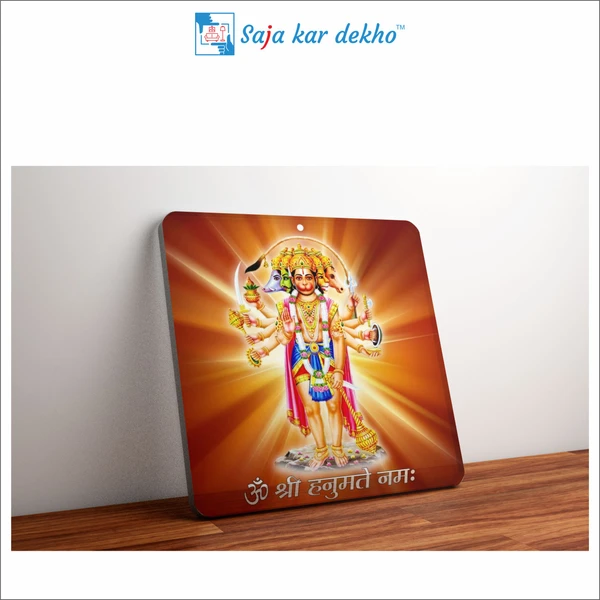 Shree Panchmukhi Hanumanji Acrylic Wall Frame Main Door Vastu Dosh Rectification Remedy of Home, Office and Factory - 5 x 5 inch