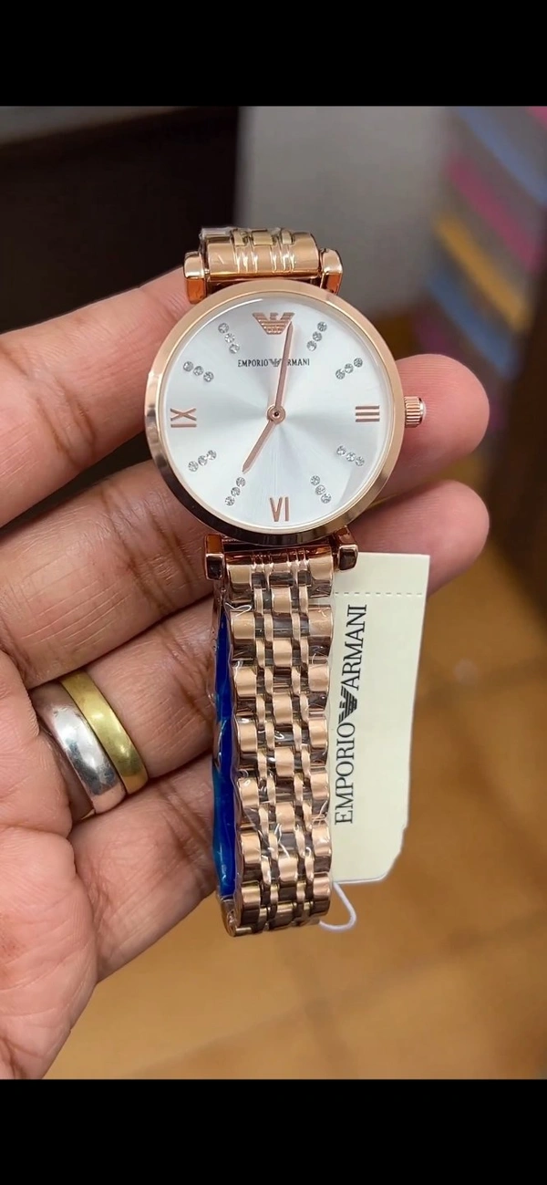 Emporio Armani Analog Watch For Women - Rose gold