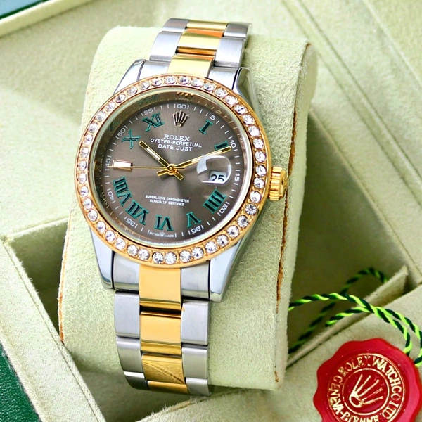 Rolex Men High Quality Brand Watch - Gold