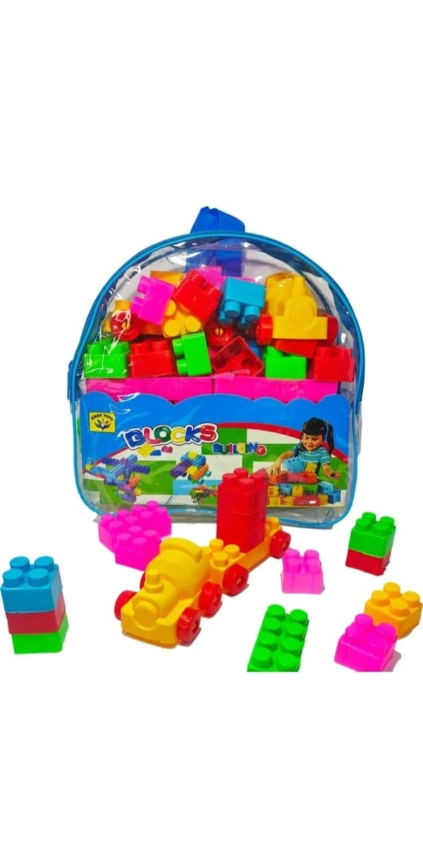 "Kids Puzzle Building Block Set – 43 Pcs, Educational Toy for 3+ Years, with Carry Bag – Multicolor"