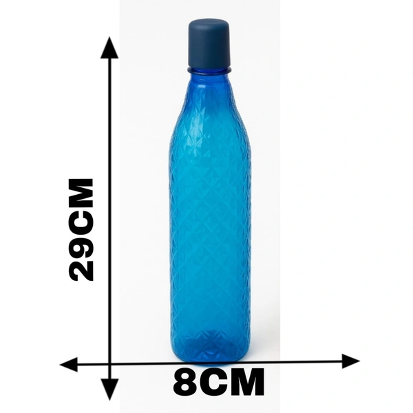 1L BPA-Free Reusable Plastic Water Bottle Set (Blue & Orange, Set of 3)" 1000 ml Bottle  (Pack of 6, Multicolor, Plastic)