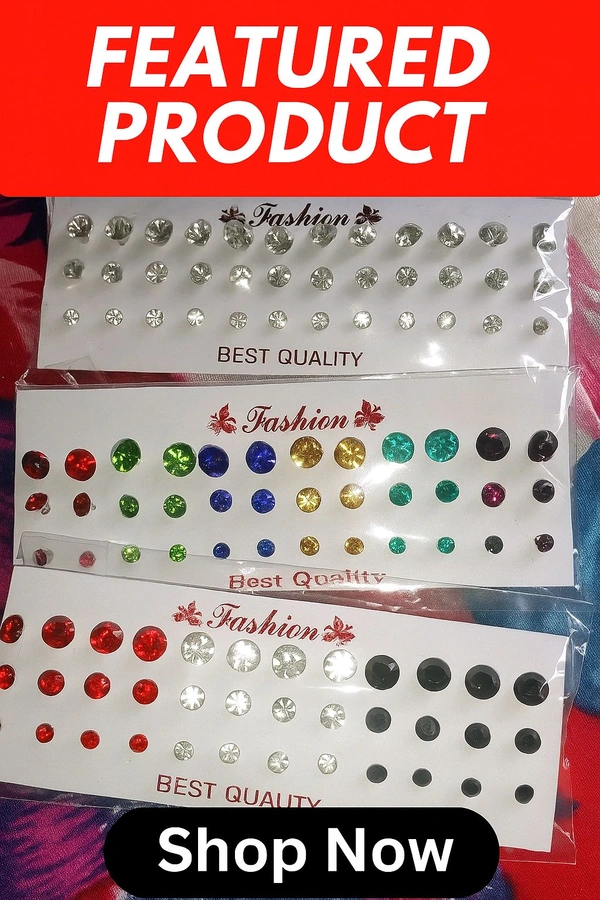 Pack of 54 pairs stone studs 
