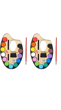 12 Color Watercolor Paint Palette with Brush – Kids School Art & Craft Painting Set"