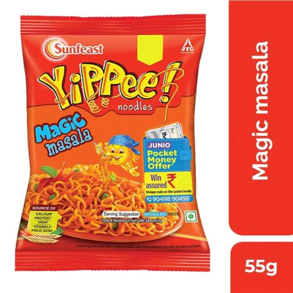 Sunfeast YiPPee! Magic Masala Instant Noodles, 55 g Pouch - 55g
