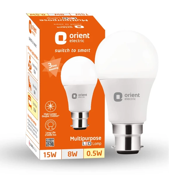 Orint Electric 15 W Round B22 Inverter Bulb (With ) - White