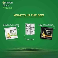Garnier, Hair Colouring Crème, 100% Grey Coverage, Softening and Increased Shine, Black Naturals, 2.0 Original Black, 20g + 20ml - Black, 20g