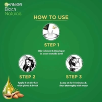 Garnier, Hair Colouring Crème, 100% Grey Coverage, Softening and Increased Shine, Black Naturals, 2.0 Original Black, 20g + 20ml - Black, 20g