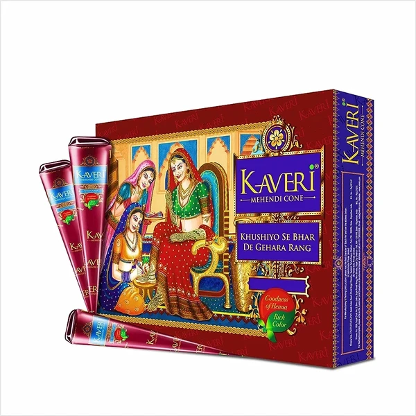 Kaveri Mehndi कावेरी मेहंदी हाथों में लगाने वाला - 10g, Brown