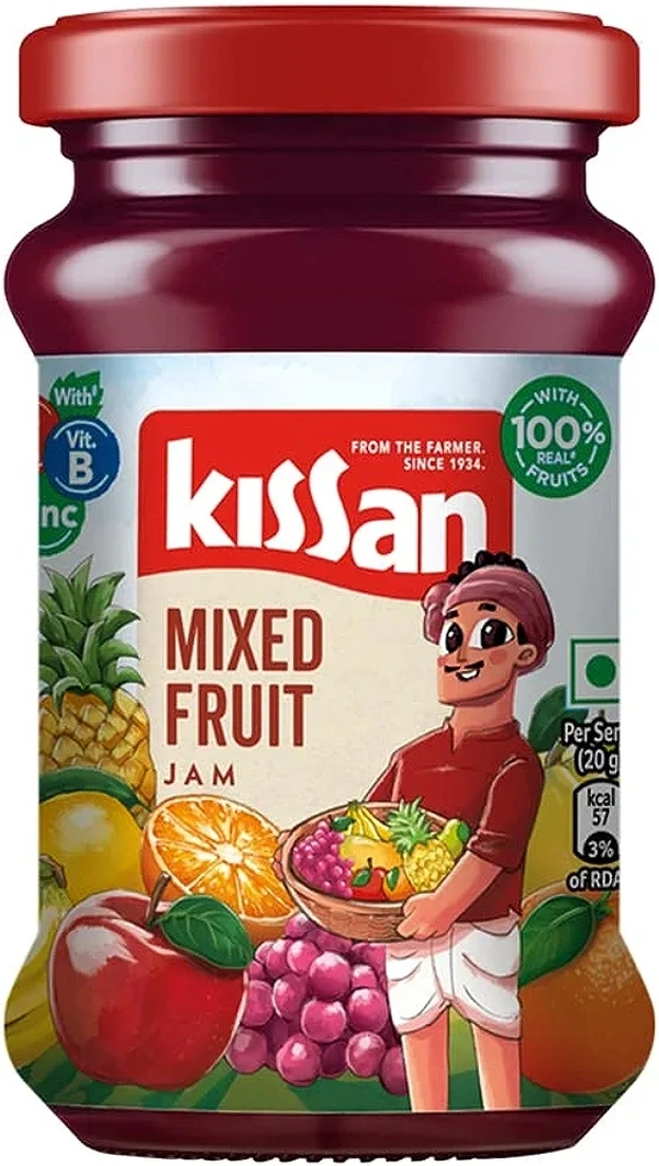 Kissan Jam Mixed Fruit   - 200+200g = 400g, 1+1 = 2 Ps