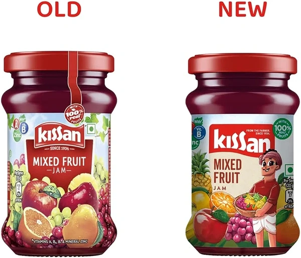 Kissan Jam Mixed Fruit   - 200+200g = 400g, 1+1 = 2 Ps