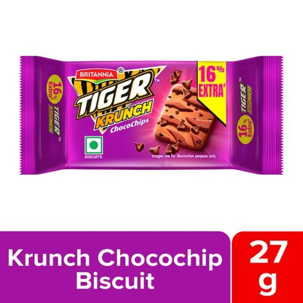 Britannia Tiger Current ChocoChip Biscuit ब्रिटानिया टाइगर करंट चॉकोचिप बिस्किट - 27g