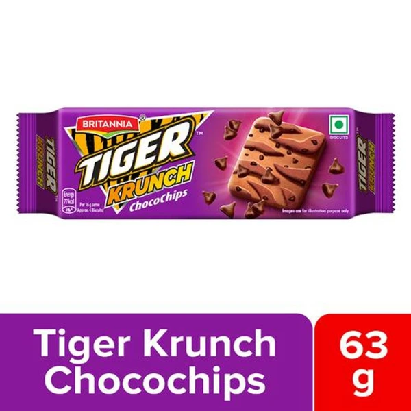 Britannia Tiger Current ChocoChip Biscuit ब्रिटानिया टाइगर करंट चॉकोचिप बिस्किट - 63g