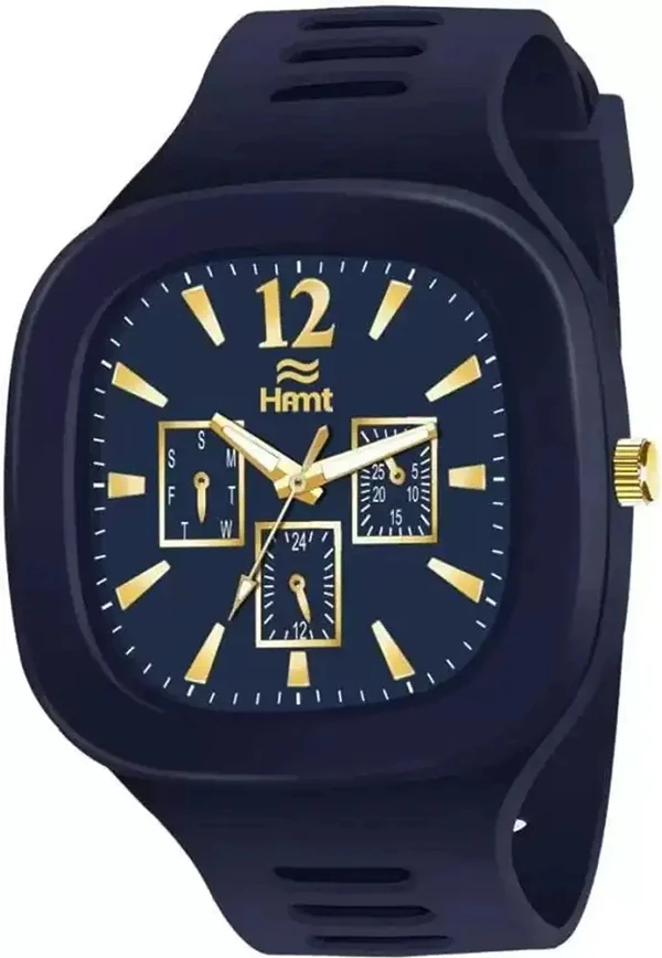 hamt Analog Men's Watch (Multicolor Dial Multi Colored Strap - Navy Blue, 1Ps