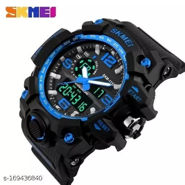 SKMEI Men's Sports Watch, Large Face Waterproof Dual Time Stopwatch Alarm LED Back Light Count Down Wrist Watch - 1270 - 1* Ps