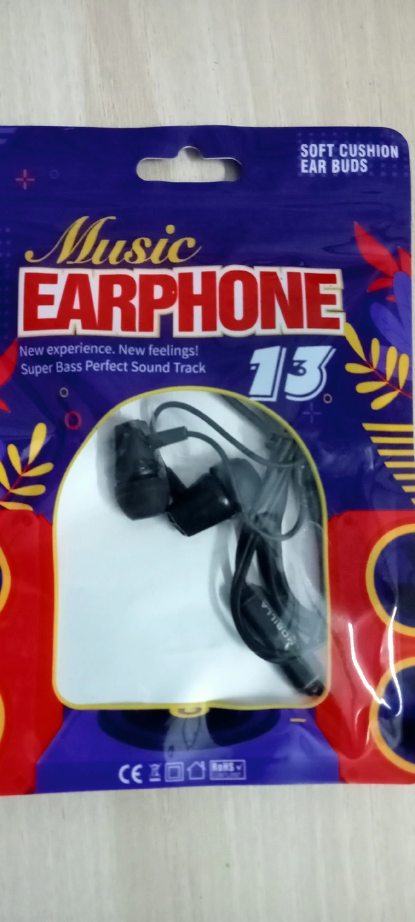 MUSIC EARPHONE SOFT CUSHION EAR BUDS - Black