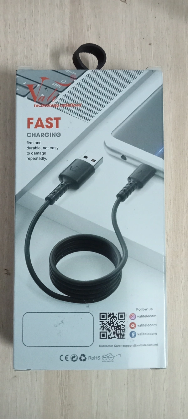 VALI VC 152 DATA CABLE 3.1 A. PURE COPPER FAST CHARGING - Black