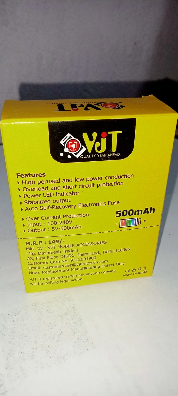 Vjt Travel Charge500 MAh - Black
