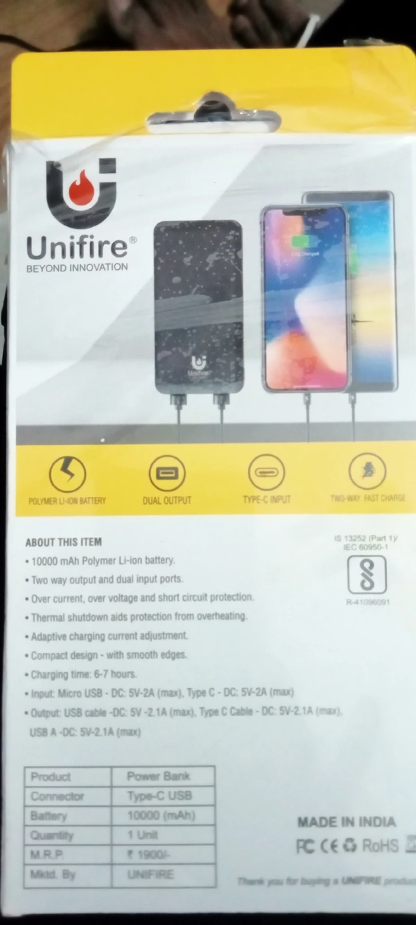 Unifire power Bank 10000mAh - Black