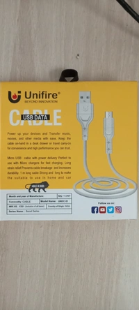 Unifire UNDC 51 DATA CABLE 2.8 AMP MICRO USB - White