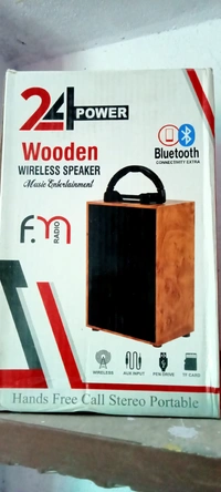 Wooden Speaker Wireless  - Black