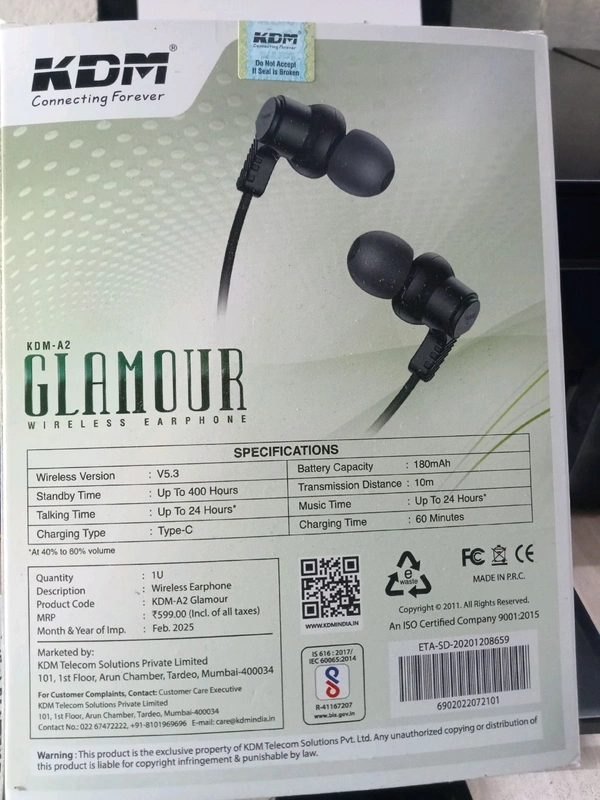 KDM A2 GLAMOUR WIRELESS EARPHONE - Japanese Laurel